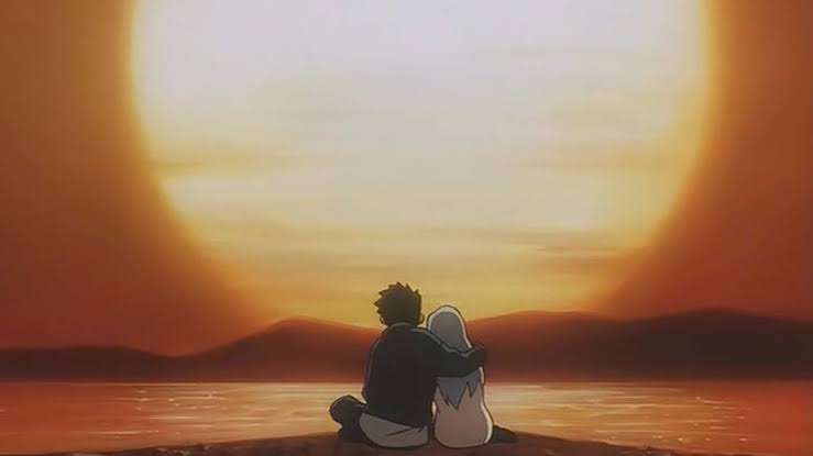 Now and Then, Here and Now Shuuzou Matsutani Lala-Ru watching the sunset in each others arms